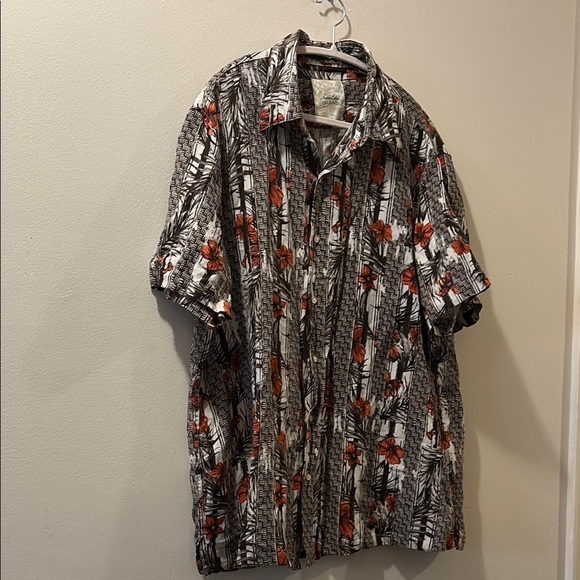 Tasso Elba Island tropical Floral Button-Up Shirt - men’s XXL - silk/linen blend - Picture 1 of 5